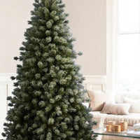 Árboles de Navidad artificiales cubiertos de nieve de Alsacia